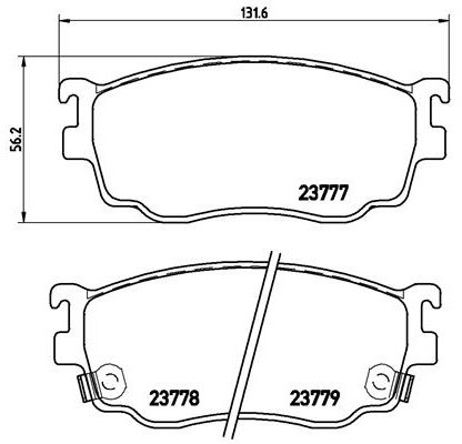 BREMBO Zestaw klocków hamulcowych, hamulce tarczowe P 49 026