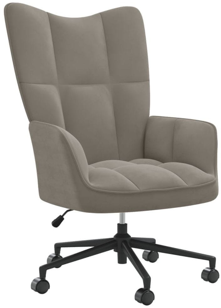 shumee Fotel jasnoszary obity aksamitem