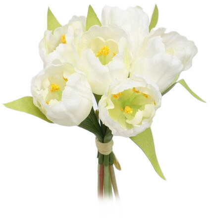 Kwiaty sztuczne wiązka Tulipan, biały