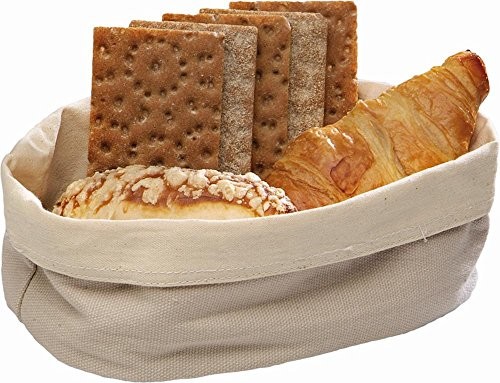 APS torba na chleb ok. 25 x 18 cm, wys.: 9 cm, bawełna, Sand/biały CA989