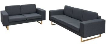 vidaXL Sofy 2-osobowa i 3-osobowa ciemnoszare 273816
