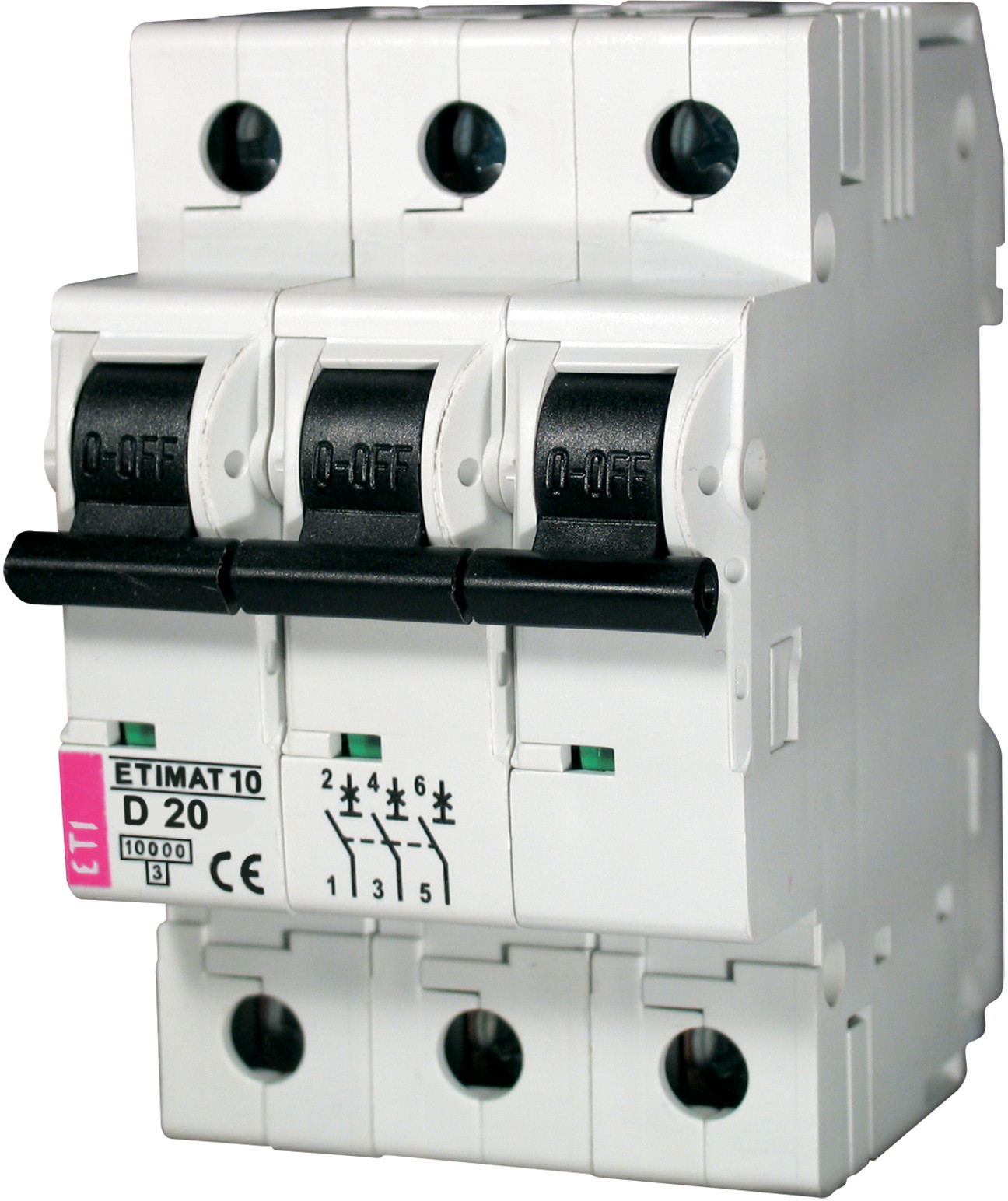 ETI Wyłącznik-nadprądowy-ETIMAT-10-3P-D-20A-10kA 2156717
