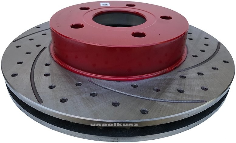ATM Przednia WIERCONA nacinana tarcza hamulcowa RED Jeep Grand Cherokee 1999-2004 2524Sr