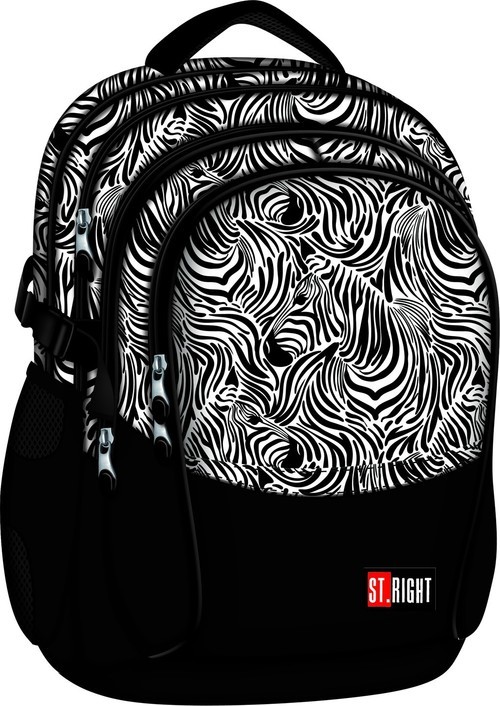 St. Majewski Plecak 4-komorowy Spine-Friendly Zebra