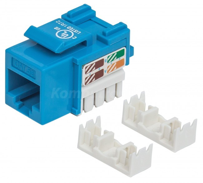 Intellinet 210546 Moduł Keystone RJ45 UTP Cat5e, Punch-Down, niebieski 210546