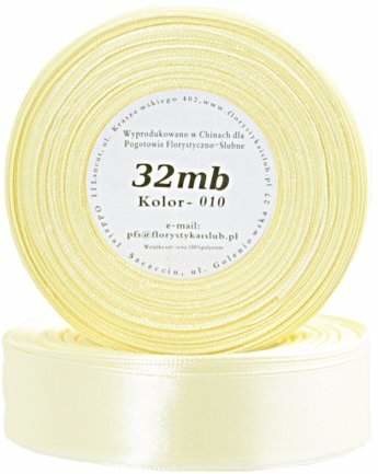 Wstążka satynowa 25mm/32mb kremowa
