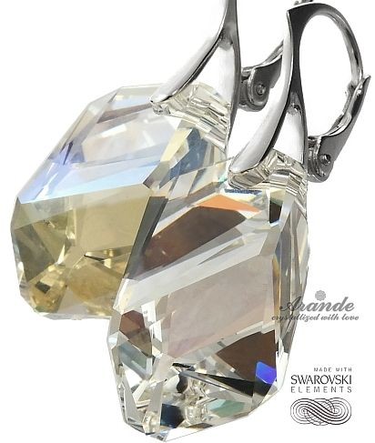 Swarovski kolczyki SREBRO SILVER SHADOW CERTYFIKAT