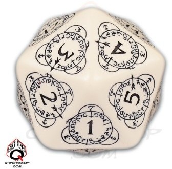 Q-Workshop Kość K20 - licznik poziomów do gier karcianych - beżowo-czarna 5907699491391