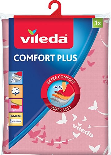 Vileda Comfort Plus pokrowiec na deskę do prasowania, tkanina, różowy, 137,5 x 45,5 cm 159447