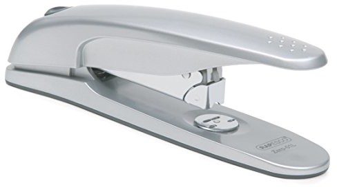 RAPESCO 0377 Zero-01L półpaski skoroszyt biurowy z przedłużonym uchwytem (typ 24 i 26/6-8 mm, do 50 arkuszy), srebrny 377