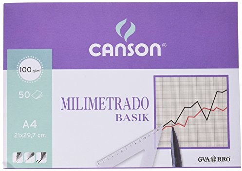GUARRO CANSON guarro Canson 200402861 blok rysunkowy 50 arkusze millimetriert A4 90 G 402861