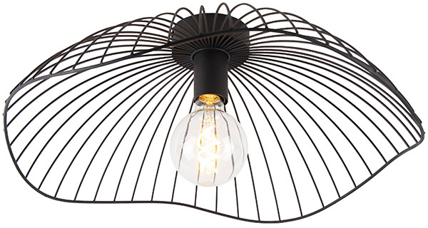 QAZQA Designerska lampa sufitowa czarna 50 cm - Pua