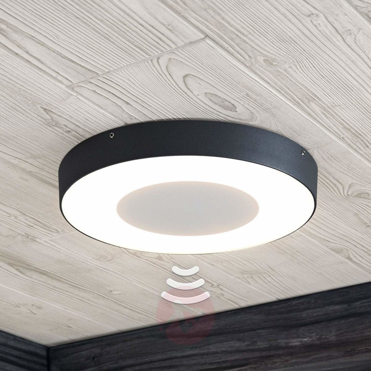 Lampenwelt com Lampa sufitowa LED Sora, okrągła, czujnik