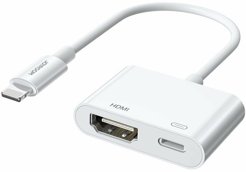 Joyroom Joyroom adapter przejściówka ze złącza Lightning (męski) na cyfrowe HDMI (żeński) + Lightning (żeński) FullHD 1080p 60Hz biały (S-H141 white) S-H141 white