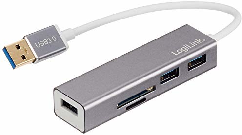 Logilink UA0306 USB 3.0 Hub, 3-portowy, z czytnikiem kart antracyt UA0306