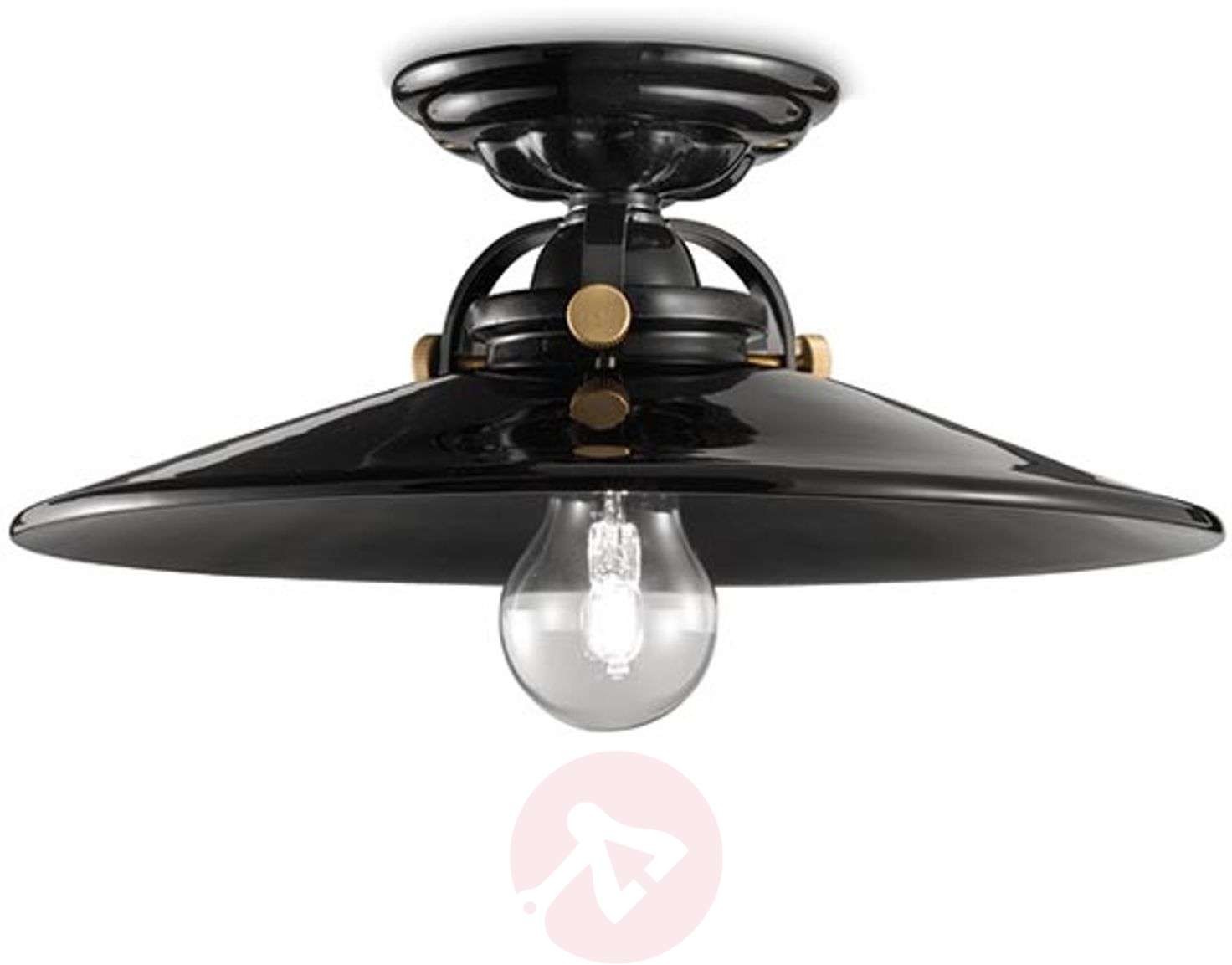Ferro Luce Czarna ceramiczna lampa sufitowa Edoardo, 31 cm