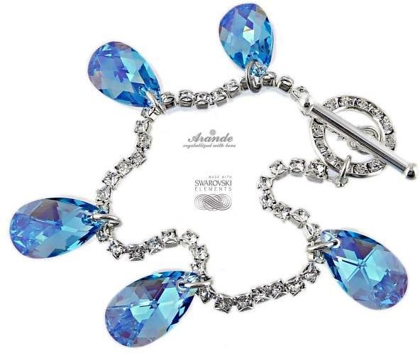 Swarovski Arande piękna bransoletka AQUA SREBRO 702029