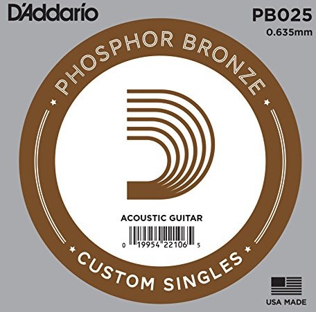 DAddario 025 Brąz fosforu do gitary akustycznej pojedynczy sznur PB025