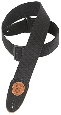 Levys levy kroki gitara pasek z bawełny, 5,1 cm szerokości, czarna MSSC8-BLK