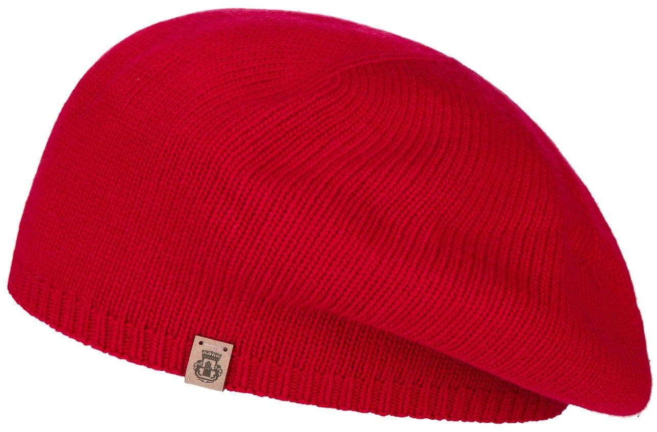 Czapka Baskijska z Kaszmirem by Roeckl, ciemnoczerwony, One Size