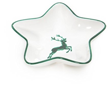 Gmundner Keramik Gmundner ceramika manufaktura 0324sast14 Zielony jeleń gwiazdy Stella misa, 14 cm 0324SAST14