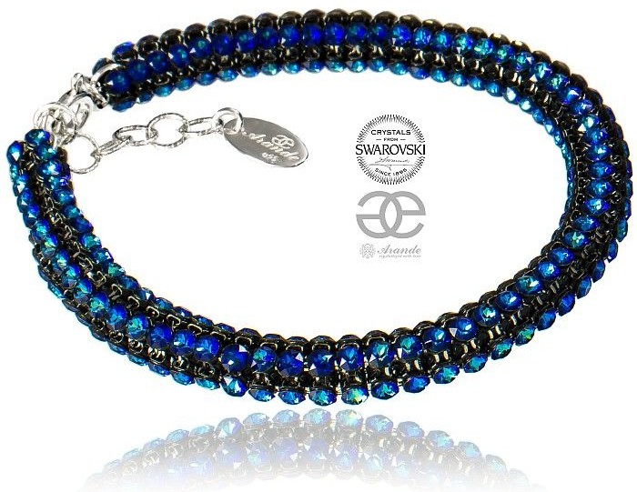 Swarovski Arande CRYSTALLIZED przepiękna bransoletka BERMUDA BLUE 700204