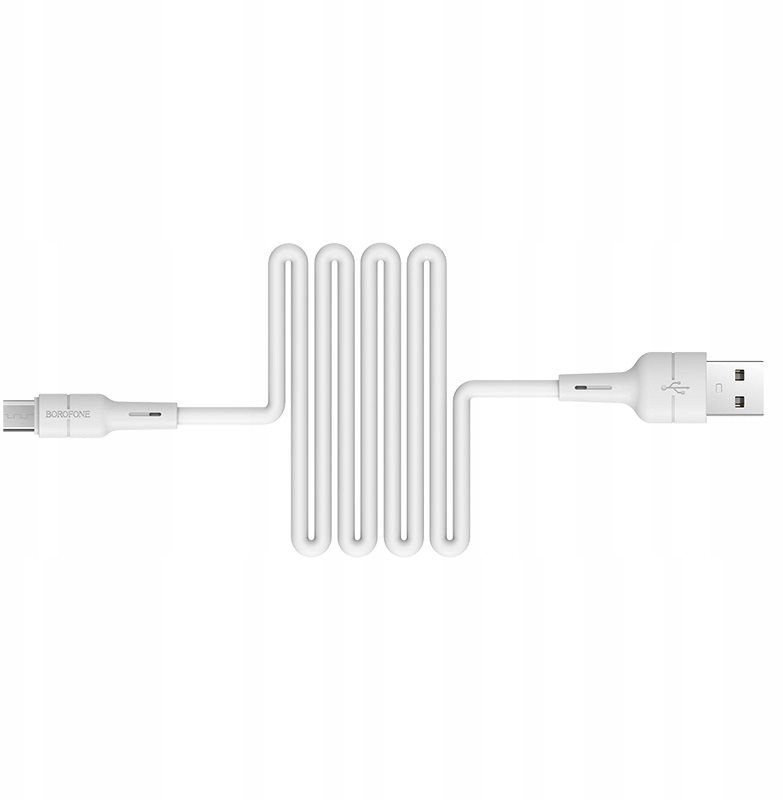Borofone Kabel BX30 Silicone micro biały 2,4A 1m