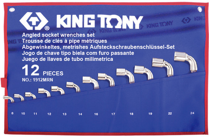 KING TONY Zestaw kluczy fajkowych 1912mrn, 8-24 mm, 12 szt