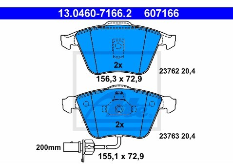 ATE Klocki hamulcowe - komplet 13.0460-7166.2