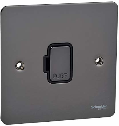 Schneider Electric GU5200BBN Ultimate płaska płyta, nieprzełączane połączenie bezpiecznika, czarny nikiel - opakowanie 1 szt. GU5200BBN