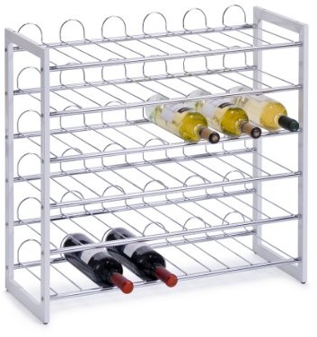 Zeller 27360 regał na wino, metalowy, chromowany, wymiary 68 x 26,5 x 63 cm 27360