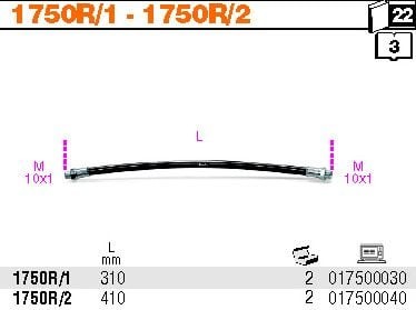 BETA rurka giętka z nylonu L300mm do smarownicy 1750R-1 1750R-1