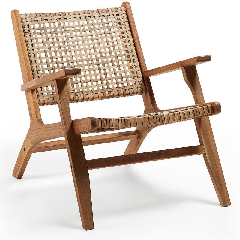 LaForma Fotel drewniany Grignoon 74 cm technorattan LM-N20-186