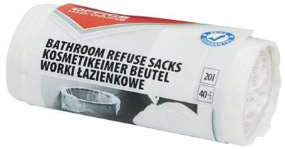 Office products OFFICE PRODUCTS Worki na śmieci domowe łazienkowe, standard (HDPE), 20l, 40szt., białe 22025169-14