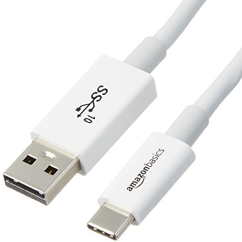AmazonBasics Typ kabla USB C USB A, USB 3.1, 2. generacji, 0,9 m, biały 0,9 m L6LUC016-CS-R