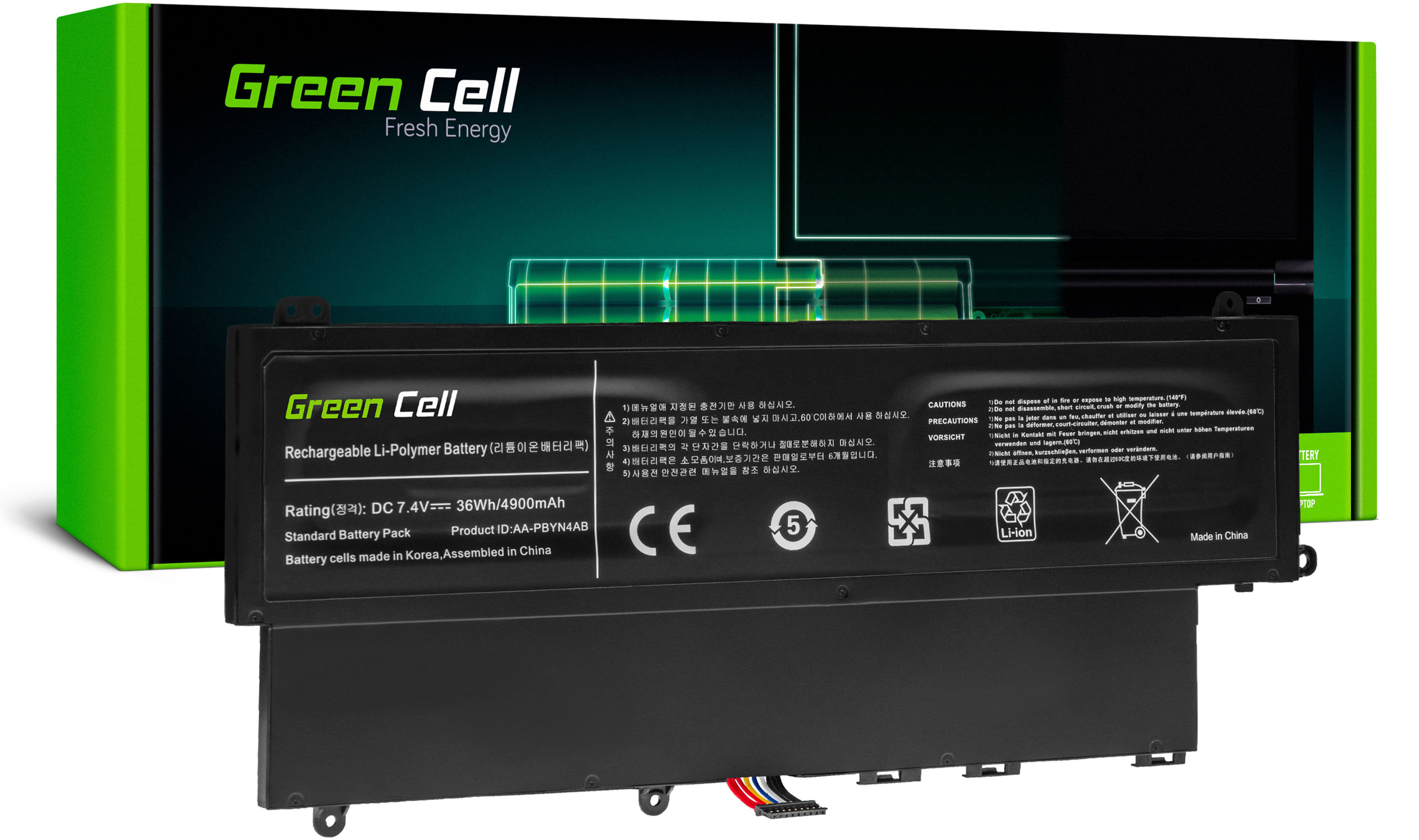 Green Cell Bateria AA-PBYN4AB do laptopów Samsung 530U 535U 540U NP530U3B NP530U3C NP535U3C NP540U3C SA15V2