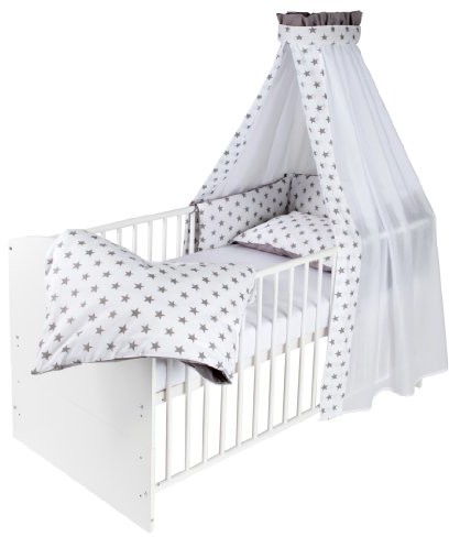 Schardt kompletne łóżko Classic, 4-częściowe Zestaw łóżka, baldachim i materac