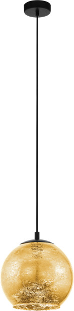 Eglo Albaraccin 98523 lampa wisząca zwis oprawa 1x40W E27 czarna złota