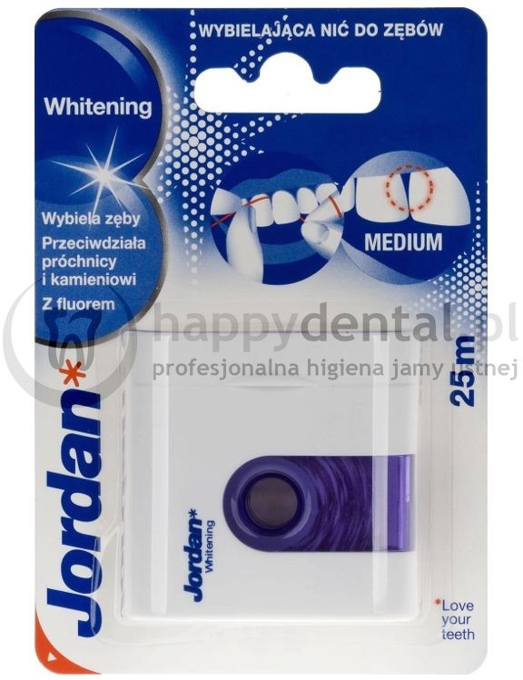 Jordan JORDAN Floss WHITENING 25m - wybielająca nić dentystyczna z fluorem o smaku mięty