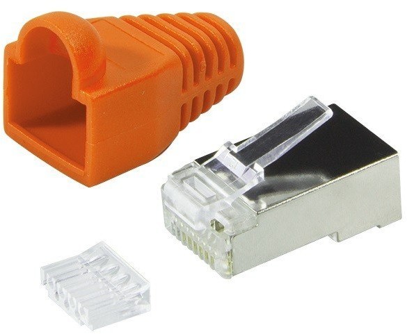 Logilink Wtyki RJ45 CAT.6 z osłoną, 100szt., pomarańczowe MP0022O