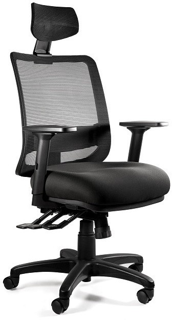 Unique Meble Fotel ergonomiczny biurowy obrotowy z zagłówkiem SAGA PLUS czarny