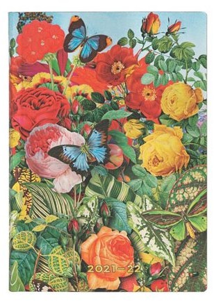 Paperblanks Kal. ks. 2022 ButterflyGarden Midi HOR 18m Fl null