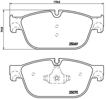 BREMBO Zestaw klocków hamulcowych, hamulce tarczowe P 61 107