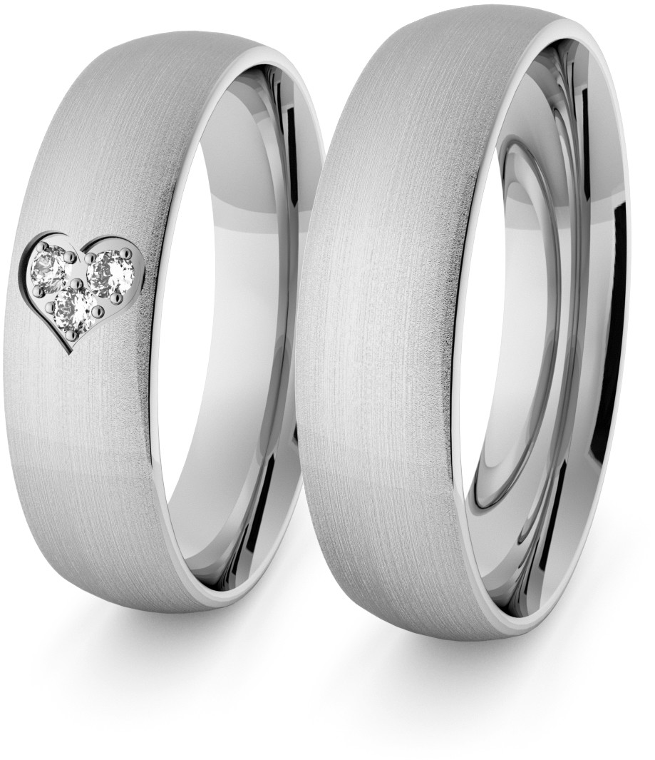 Eminence Obrączki srebrne klasyczne z sercem 5 mm - 75 Ag-classic-5-75