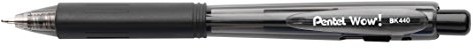 Pentel BK440 długopis ze strefą mechanizm druku i ergonomiczny uchwyt w kształcie trójkąta, opakowanie  szt, czarny BK440-A