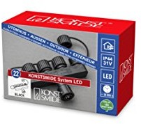 Konstsmide 4803  000 LED Hightech system/Dystrybutor 1 wejścia/wyjścia 4/na zewnątrz (IP44)/czarnym 4803-000