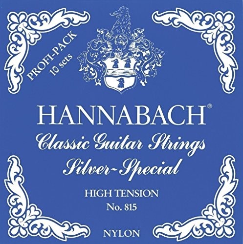 Hannabach 652780 Saiten für Klassikgitarre Seire 815 Profi Pack Silver Special Medium Carbon Diskant Tension, 10 kompl. Sätze + 3 extra D4 Saiten 652780