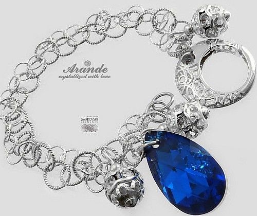 Swarovski Arande Piękna Bransoletka Blue Comet Srebro 3213549759
