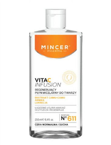 Mincer Pharma Vita C Infusion No.611 regenerujący płyn micelarny do twarzy 250ml 60731-uniw