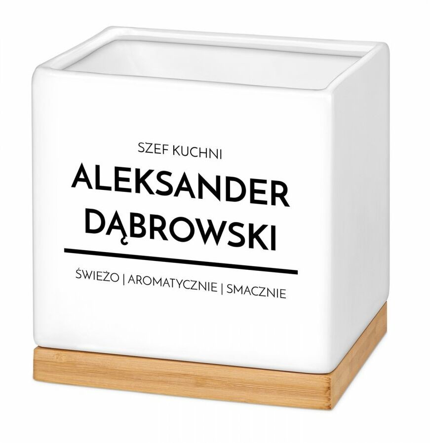 Blumfeldt Murrano Personalizowana kwadratowa z napisem dla szefa kuchni PDC2-013